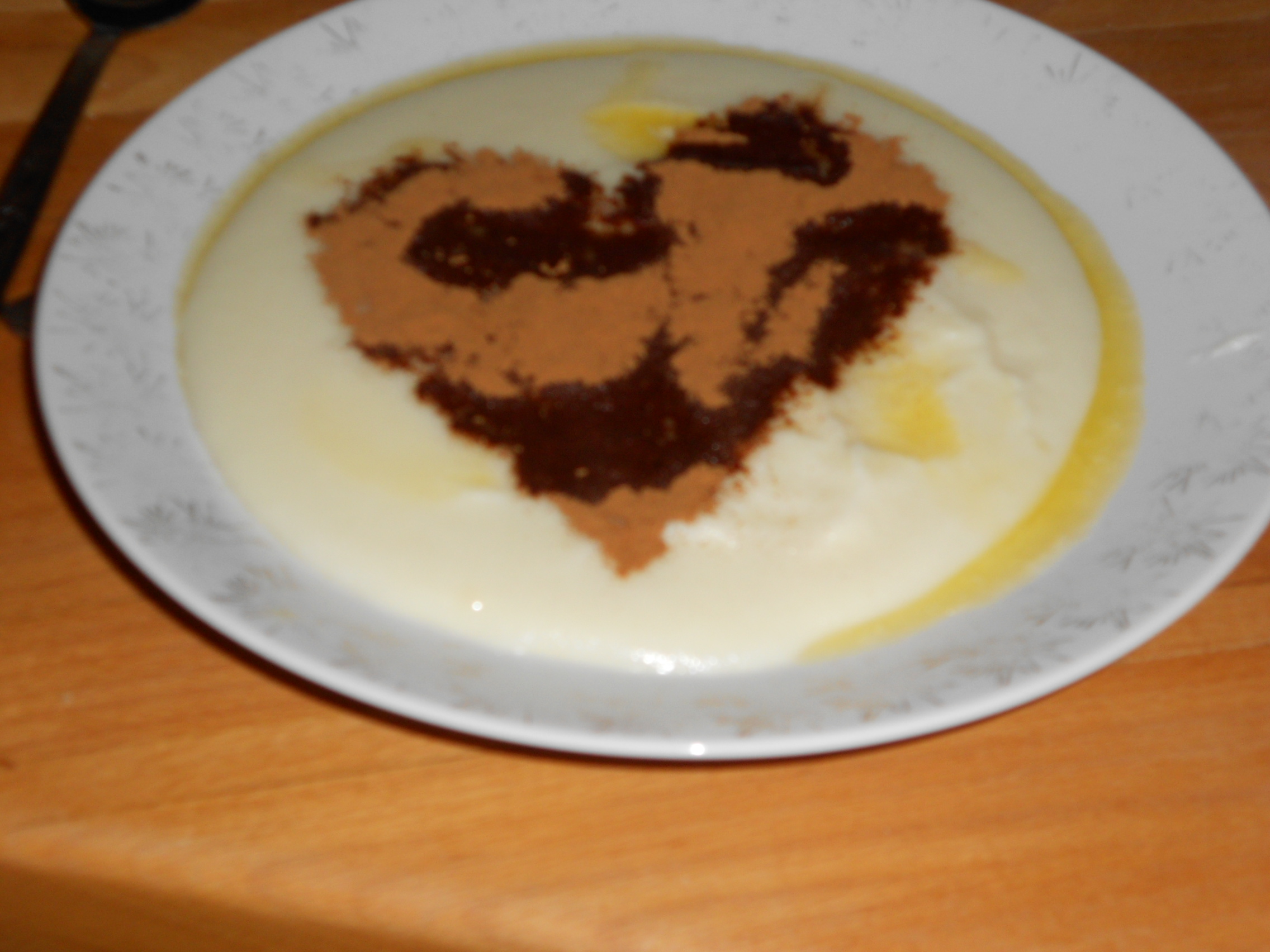 krupičná kaše se srdíčkem